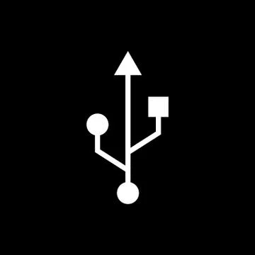 The usb icon. Transfer and connection, data, usb symbol. UI. Web. Logo. Sign 무료 스톡 일러스트