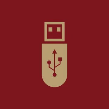 The usb icon. Transfer and connection, data, usb symbol. UI. Web. Logo. Sign Stock Illustration