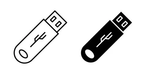 Usb icon vector art Illustrations Illustrazione stock