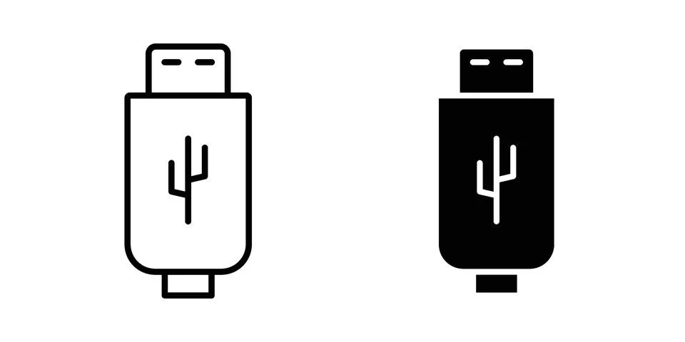 Usb icon vector design illustrations Stock Illustration