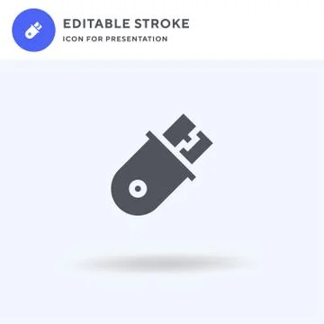 Usb icon vector, filled flat sign, solid pictogram isolated on white, logo Stock Illustration