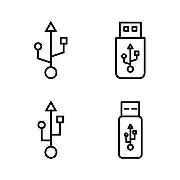 Usb icon vector. Flash disk sign and symbol. flash drive sign. Stock Illustration