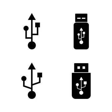 Usb icon vector. Flash disk sign and symbol. flash drive sign. Illustrazione stock