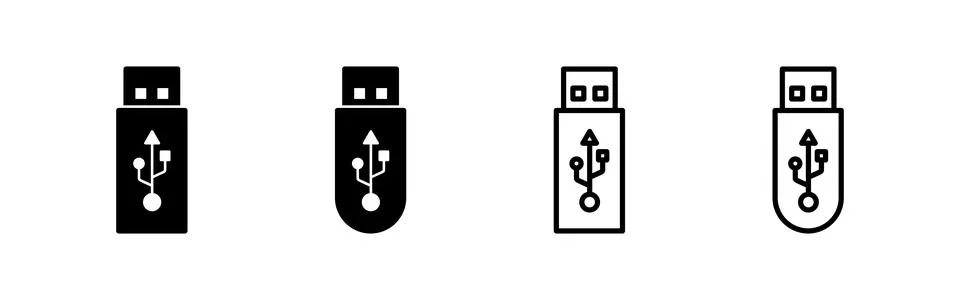 Usb icon vector. Flash disk sign and symbol. flash drive sign. Stock Illustration