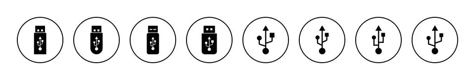 Usb icon vector. Flash disk sign and symbol. flash drive sign. Stock Illustration