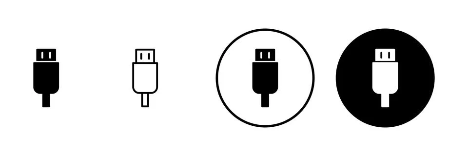 Usb icon vector. Flash disk sign and symbol. flash drive sign. Stock Illustration