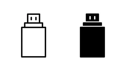 Usb icon vector. Flash disk sign and symbol. flash drive sign. Stock Illustration