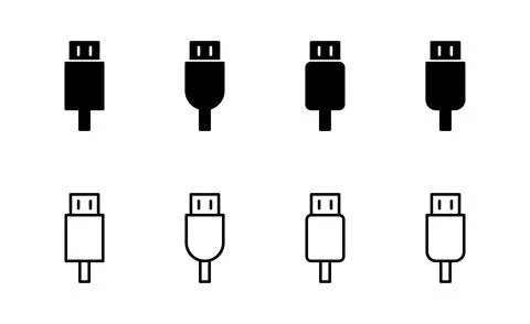 Usb icon vector. Flash disk sign and symbol. flash drive sign. Stock Illustration