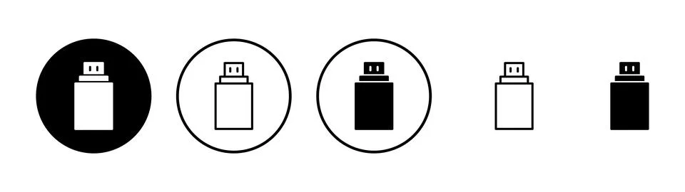 Usb icon vector. Flash disk sign and symbol. flash drive sign. Stock Illustration