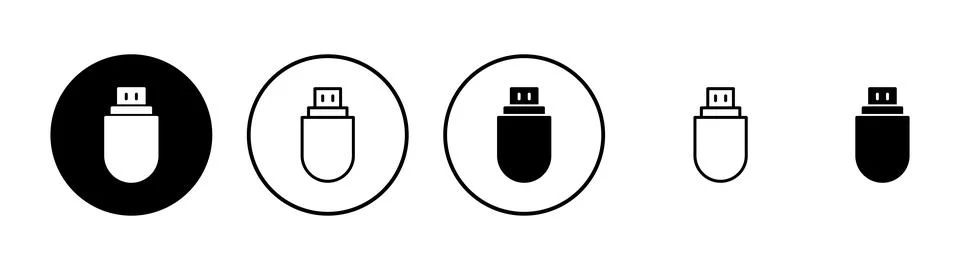 Usb icon vector. Flash disk sign and symbol. flash drive sign. Stock Illustration