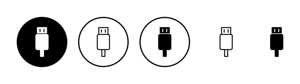 Usb icon vector. Flash disk sign and symbol. flash drive sign. Stock Illustration
