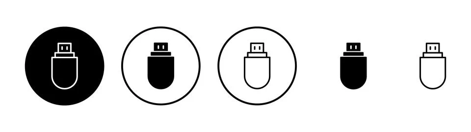 Usb icon vector. Flash disk sign and symbol. flash drive sign. Stock Illustration