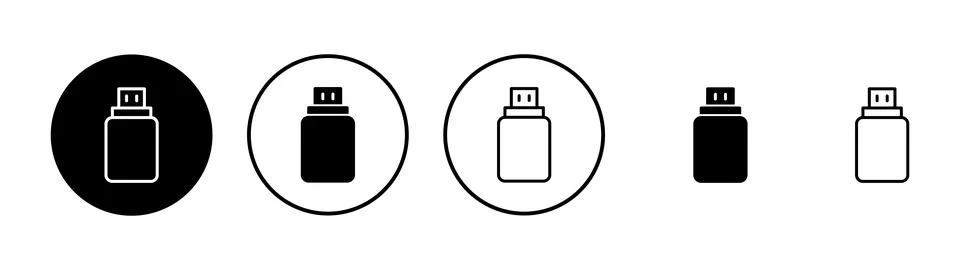 Usb icon vector. Flash disk sign and symbol. flash drive sign. Stock Illustration