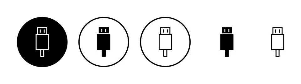 Usb icon vector. Flash disk sign and symbol. flash drive sign. Stock Illustration