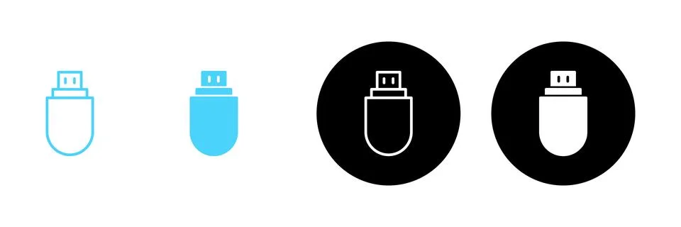 Usb icon vector. Flash disk sign and symbol. flash drive sign. Illustrazione stock