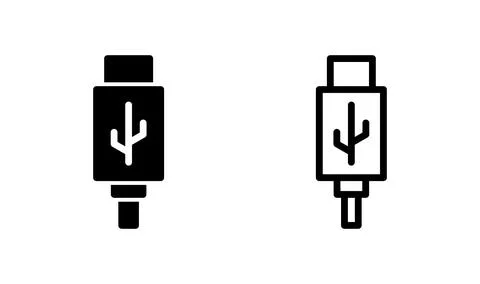 Usb icon vector. Flash disk icon. flash drive. usb charging Illustrazione stock