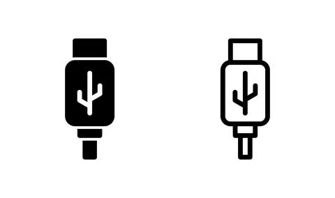 Usb icon vector. Flash disk icon. flash drive. usb charging Illustrazione stock