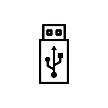 Usb icon vector illustration. Flash disk sign and symbol. flash drive sign. Stock Illustration