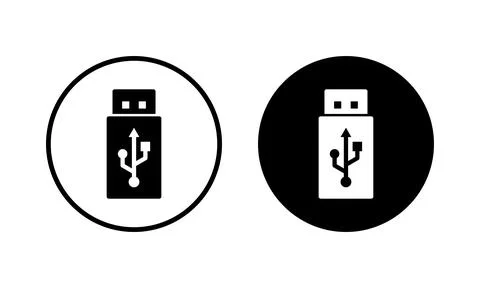 Usb icon vector illustration. Flash disk sign and symbol. flash drive sign. Stock Illustration