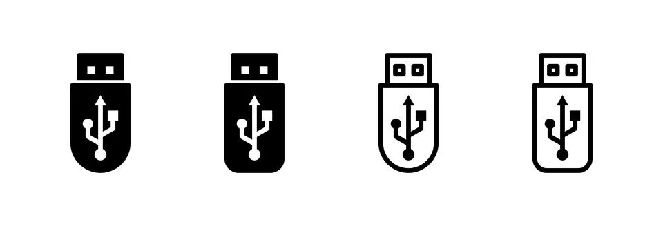 Usb icon vector illustration. Flash disk sign and symbol. flash drive sign. Illustrazione stock