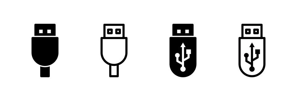Usb icon vector illustration. Flash disk sign and symbol. flash drive sign. Stock Illustration