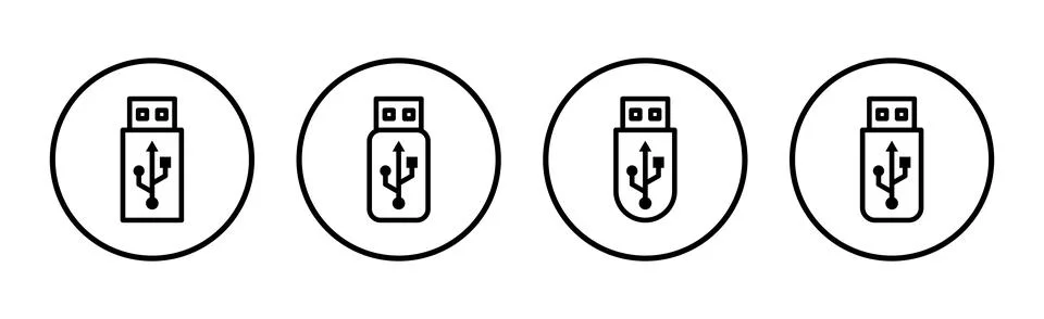 Usb icon vector illustration. Flash disk sign and symbol. flash drive sign. Illustrazione stock