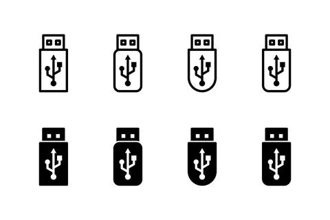 Usb icon vector illustration. Flash disk sign and symbol. flash drive sign. Stock Illustration