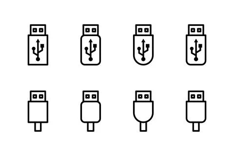 Usb icon vector illustration. Flash disk sign and symbol. flash drive sign. Stock Illustration