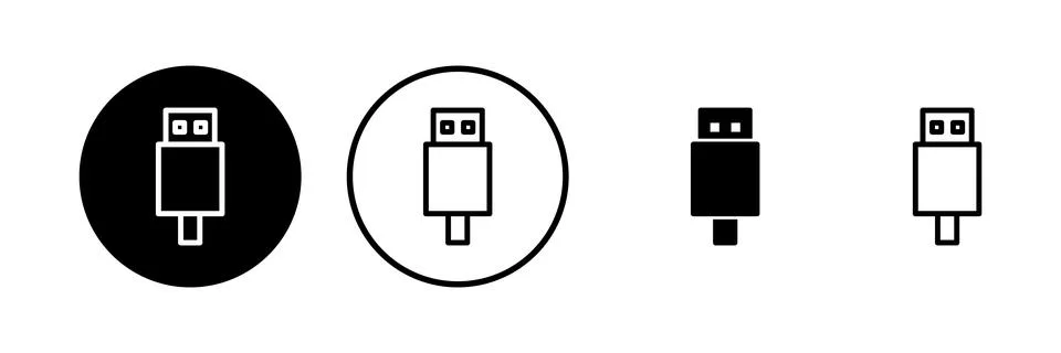 Usb icon vector illustration. Flash disk sign and symbol. flash drive sign. Ilustración de archivo