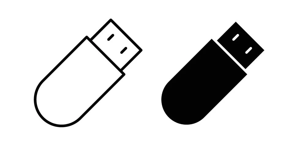 Usb icon vector, illustration icon set Stock Illustration