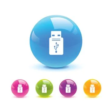 Usb icon web Stock Illustration