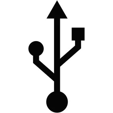 Usb icon on white background. Flash symbol. Cable port. Technology sign. Stock Illustration