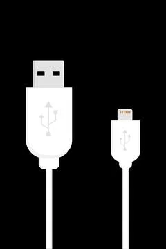 Usb input cable for computer or laptop Illustrazione stock