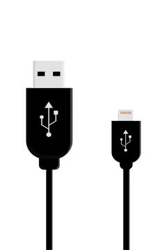 Usb input cable for computer or laptop Stock Illustration