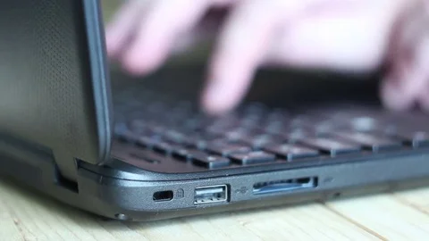 The USB installation of a flash card in the laptop. Stock Footage