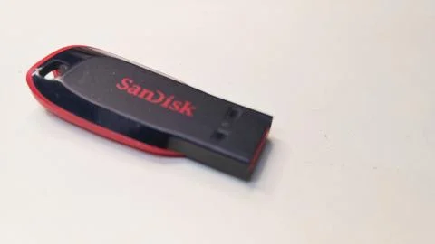 USB key isolated with clipping path on white background Stock Photos