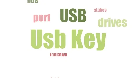 Usb Key Tag Cloud Animated Isolated On White Stock Footage 107236876