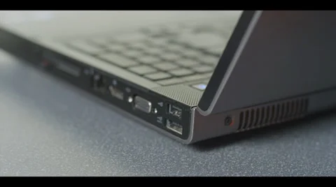 USB into Laptop Angled Stock Footage 39253281