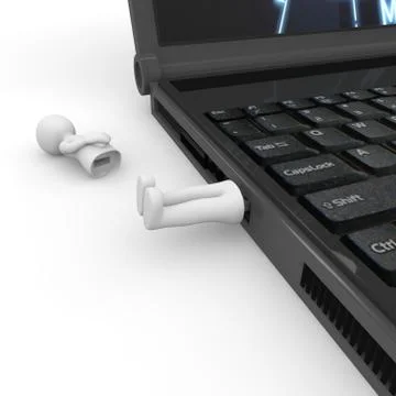 Usb on laptop Stock Illustration