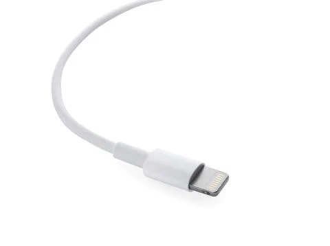 USB lightning cable isolated on white. Modern technology Stock Photos