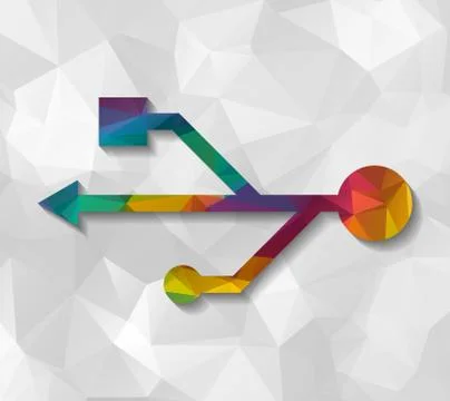 Usb low poly Stock Illustration