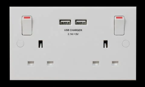 USB mains plug socket Stock Photos