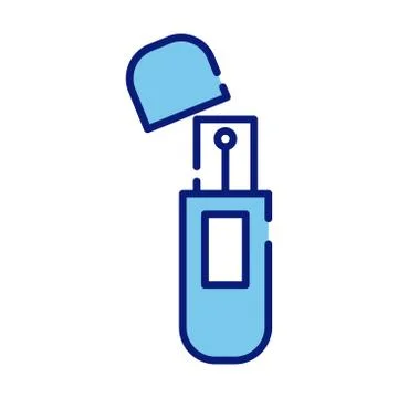 Usb memory flash style line and fill icon イラスト素材
