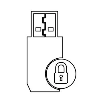 Usb memory isolated icon Stock Illustration