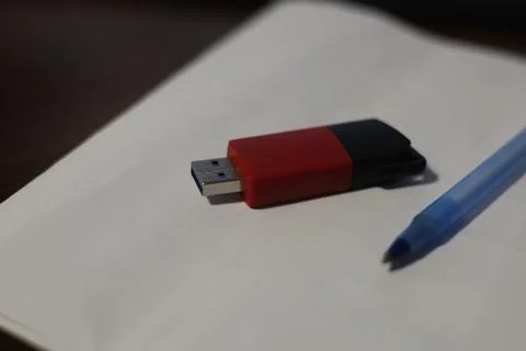 Usb memory portable flash drive stick, usual digital memory storage object Foto stock