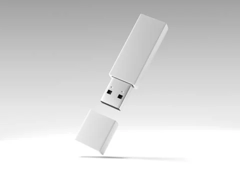 Usb memory stick. 3d rendering Stock Photos