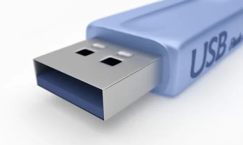 USB memory stick isolated on white background.3d Rendering Stock Illustration