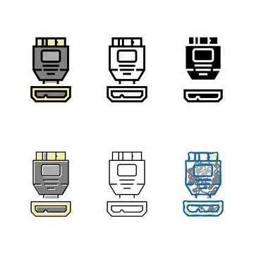 Usb micro b color icon vector forms Stock Illustration