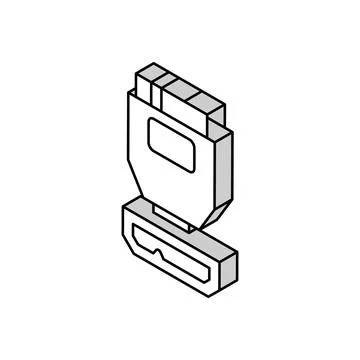 Usb micro b isometric icon vector illustration Stock Illustration