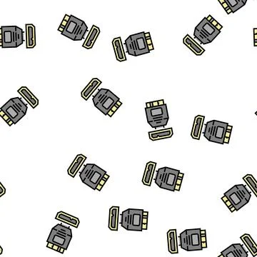 Usb micro b vector seamless pattern Stock Illustration